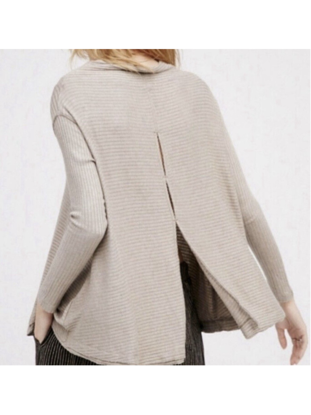 NWT Free People We The Free Lovers Rib Oversized Open Back Tunic Sweater XS